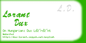 lorant dux business card